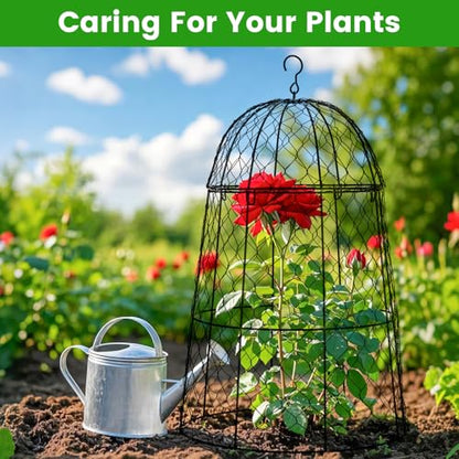 12Pcs garden cloche for plants,20×12.6in large size plant cages for outdoor plants,split design and anti-rust coated chicken wire cloche,sturdy and not easy to deform,plant cages to keep animals out - size: Set of 12 (20 inch high)