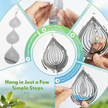 Bird Deterrents for Outside 12 Discs Stainless Steel, 4 Sets