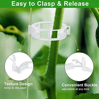 250 Pcs Tomato Clips and Hooks, Plant Support Clips for Tomatoes Grape Grow