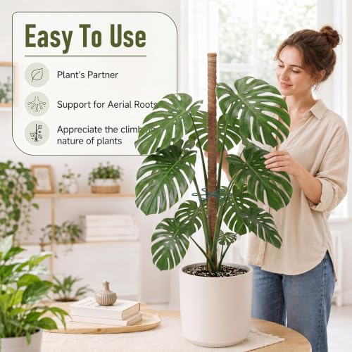 2 Pcs 28" Moss Poles for Climbing Plants, Monstera Support Stakes