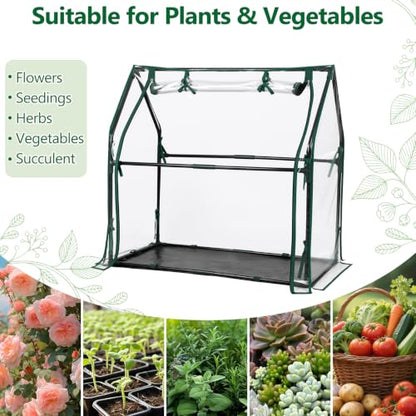 Mini Greenhouse with Waterproof Pad, 36"×18"×33" Tabletop Small Greenhouse for Indoor Outdoor Seed Starting, Portable Plant Cover Tent for Seedlings, Germination, Plant Protection - size: 36" x 18" x 33"