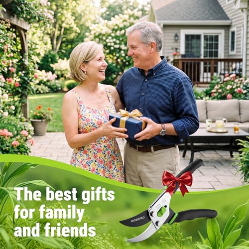 WORKPRO 8.5" Bypass Pruning Shears, 5/8" Cut Capacity Garden Shears