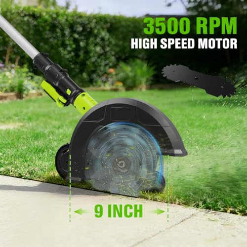 Cordless Lawn Edger, 20V Battery Powered Edger for Lawns Sidewalk