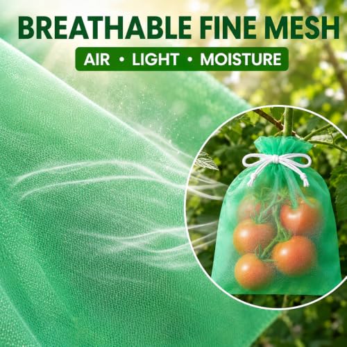 15 Pack Tomato Protection Bags Fruit Netting Bags with Drawstring