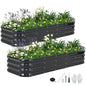 4 in 1 Galvanized Raised Garden Bed, 6x2x1ft, 2Pack, Grey - color: Gray, size: 6x2x1ft (2packs)