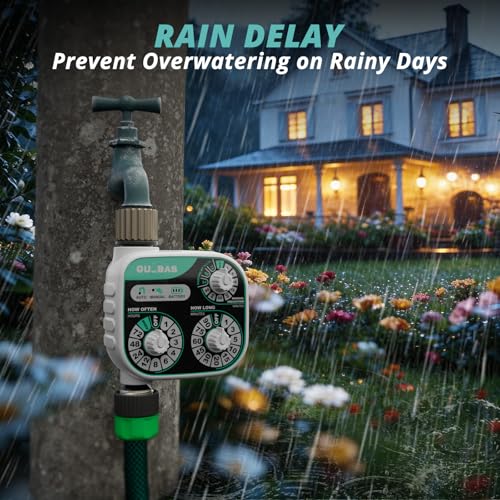QUOBAS Mechanical Dial Hose Timer, Waterproof Sprinkler Timer