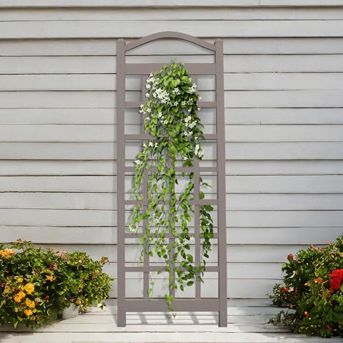 Dura-Trel PVC Garden Trellis for Climbing Vine Plants, Cambridge, Mocha, 28" x 76" - color: Mocha