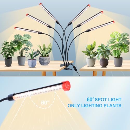 FECiDA 54W High Output Bright Strong Clip Grow Lights for Seed Starting - size: 6-Tubes