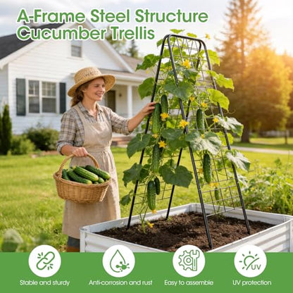 Heavy Duty Cucumber Trellis, 50" x 17" A-Frame Garden Trellis - size: 1 Pcs