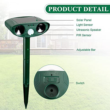 4 Pack Cat Repellent Outdoor Ultrasonic Animal Repeller, Green