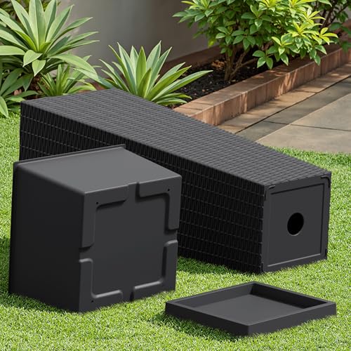 Devoko Resin 32'' Tall Planters, Large Taper Outdoor Planter - color: Black, size: 32" With Trays
