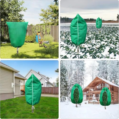 4 Pack 48"x71" Plant Covers with Zipper and Drawstring - size: 4 Pack 48"x71"