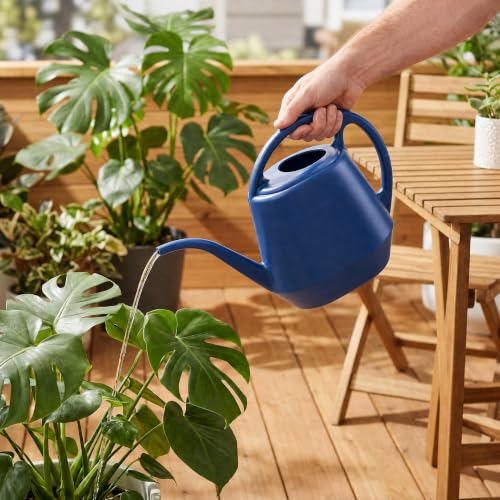Fasmov Plastic Watering Can, Blue, 1-Gallon