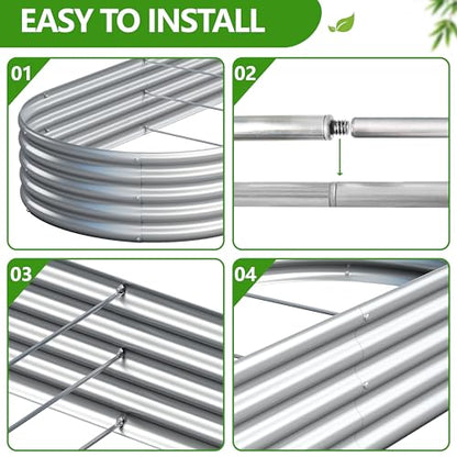 2PCS 6x3x1ft Galvanized Metal Raised Garden Bed Kit,Outdoor Planter Box Vegetables,Flowers,Herbs Durable Rust-Resistant Patio Gardening Beds - size: 6x3x1(2PCS)