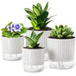 4 Pack Self Watering Pots, 4/5.5 Inch Self Watering Pots for Indoor Plants - color: 4+5.5inch, 4pcs Black Stripes