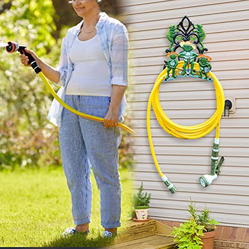 Sungmor Cast Iron Wall Mounted Garden Hose Holder - Five Frogs Rack - color: Shape D-frog