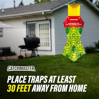 Catchmaster Japanese Beetle Traps 3 Pack, Outdoor Beetle Bags w/Dual Lure - size: 3-Pack with Lids