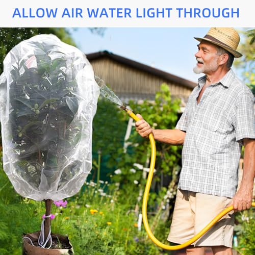 Fruit Protection Bags with Drawstring, 4 Packs Blueberry Bush Netting, Ultra-Fine Mesh Garden Insect Tree Cover, Plant Cover for Pest, Insect Bird Barrier Netting-3.3 x 4.9Ft - size: 3.3 x 4.9Ft