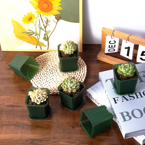 30Pcs 3 Inch Transparent Green Nursery Pots with Saucers, Square Plant Pot - color: Transparent Green