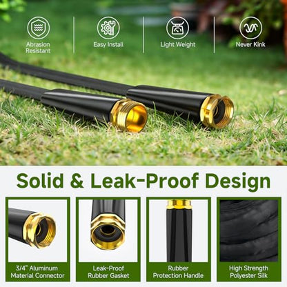 Garden Hose 25 FT, High-Pressure Water Hose with 10 Spray Nozzles - size: 25FT