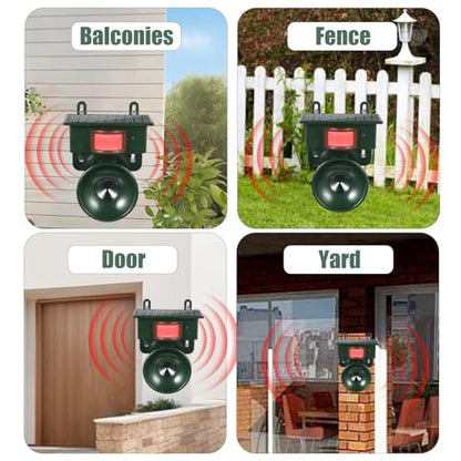 Solar Woodpecker Deterrent for House Ultrasonic Bird Repellent Devices Outdoor Goose Crow Pigeon Deterrents with Motion Activated IP65 Waterproof Bird Scare Devices for Garden Farm Yard Boat