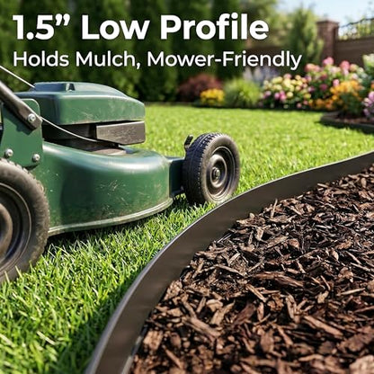 Gardzen 1.5" x60' Landscape Edging Kit with 60 Spikes - size: 60ft