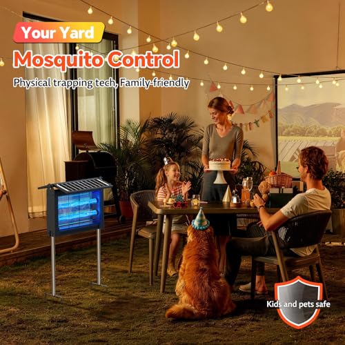 Solar Bug Zapper Dual Solar Panels, 4500V Mosquito Zapper Fly Traps Outdoor - color: Black
