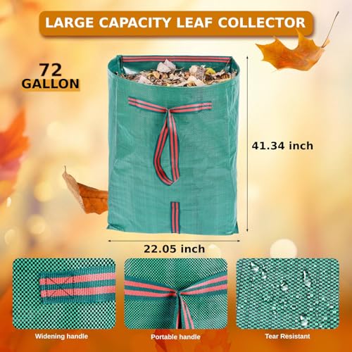 72 Gallon Leaf Collector 3-Pack Collapsible Yard Bags with Dustpan - style: 3 pack Yard Waste Bags