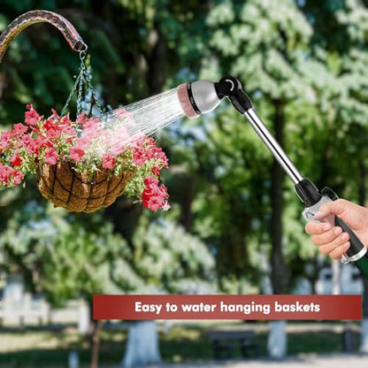 RESTMO Heavy Duty Metal Hose Wand, Watering Wand for Garden Hose - color: Rose Gold
