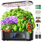 Ahopegarden Hydroponics Growing System Kit: 12 Pods with LCD Control Panel - color: Midnight Black