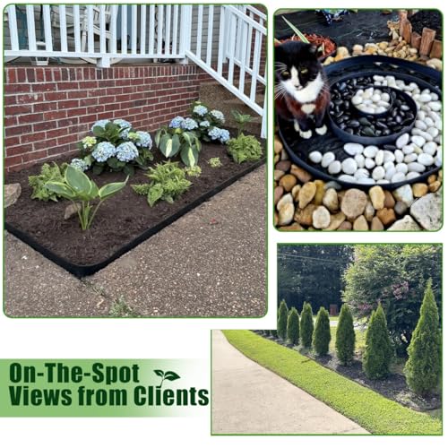 Anleolife 40FT NO-DIG Garden Landscape Edging with 48 Spikes, 2IN Black - style: 40FT+48pcs Anchoring Spikes