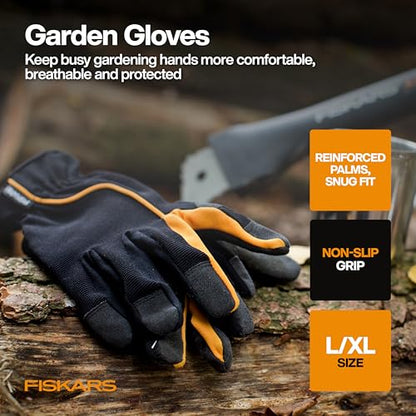 Fiskars 4-Piece Tool Set, Pruning Shears, Trowel, Cultivator & L/XL Gloves - style: Houseplant Starter Gift Set