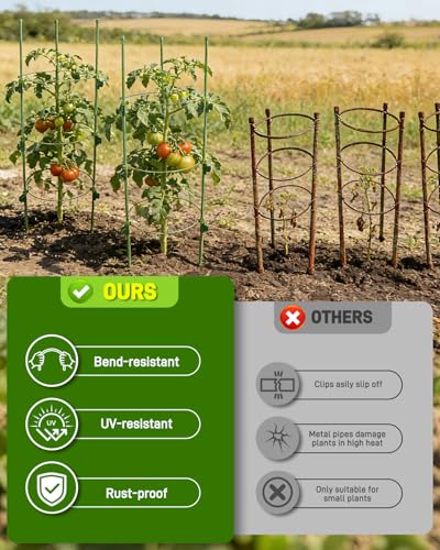 8 Pack 36 Inch Tomato Cages for Pots and Containers - size: 8 Pack