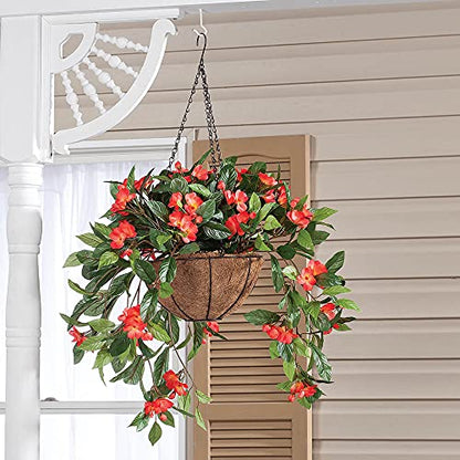 MTB Supply 2 Pack 10 Inch Garden Hanging Baskets Traditional Style with Coco-Liner for Home Balcony Patio Decoration Outdoor Planter - size: 10" Plain 2pack