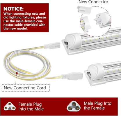 Grow Light for Plant, T8, 2FT, 192W, Full Spectrum, 8 Pack, Linkable - size: 2FT-24W
