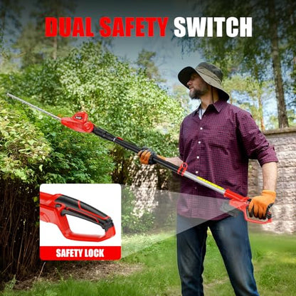 Cordless Pole Hedge Trimmer Compatible with Milwaukee M18 Battery,Tool Only