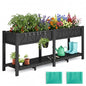 HIPS All-Weather Elevated Raised Garden Bed with Legs,72"L x 17"W x 28.7"H - color: Black, size: 72"L-Without Wheels