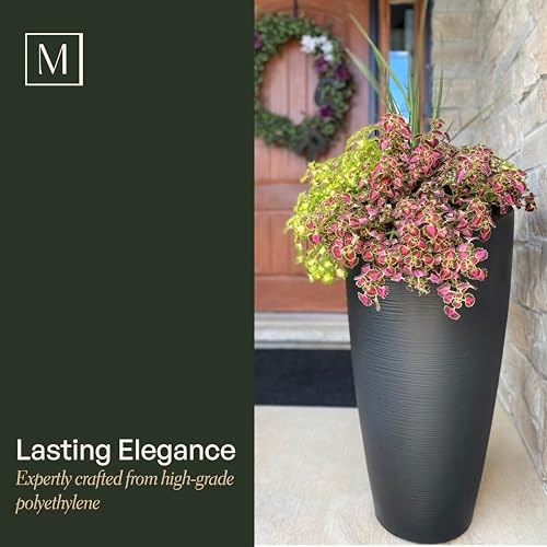 Mayne Modesto 32in Tall Round Modern Planter, White - color: White, size: 32 Inch