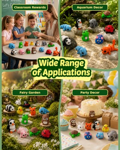 50Pcs Mini 3D Printed Animals with Fun Animal Guide Book - color: Mehrfarbige 3d Animals