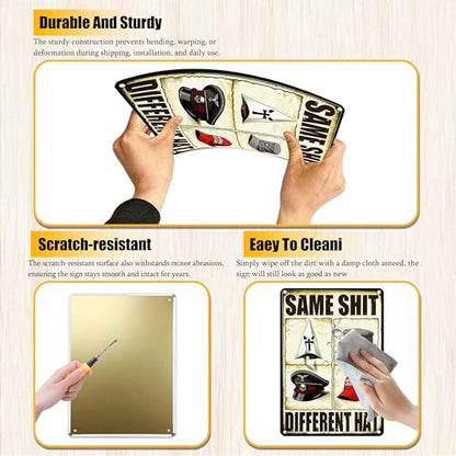 Same Shit Different Hat Funny Metal Sign 8×12 Inch - color: Funny, size: 8*12inch