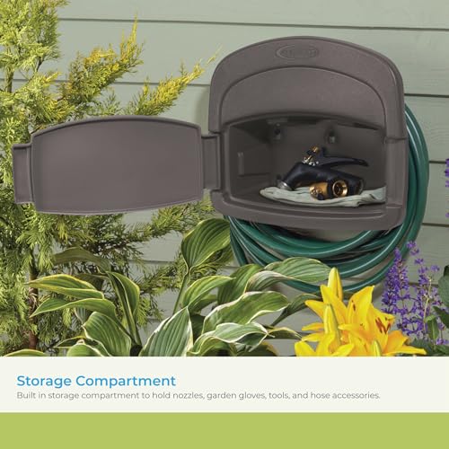 Suncast DHH150ST Deluxe Hangout Hose Hanger, Stoney - color: Stoney Gray, size: No Size (Pack of 1)