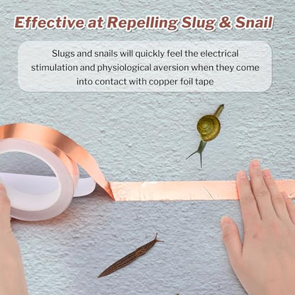 2 Pcs Copper Tape for Slugs and Snails, 1 Inch X 66 ft - size: 1 Inch x 66 ft