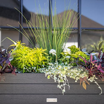 Mayne Vista 48in Rectangular Window Box Planter, Charcoal - size: 48in