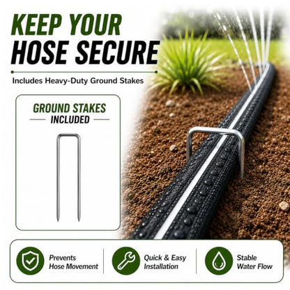 Sprinkler Hose with Holes 100 Ft (25ft 4pack) for Garden Watering - size: 100 ft (25ftx4pack)