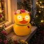 Porch Duck Statue,Solar Garden Duck Decor with Moving Eyes - style: Country