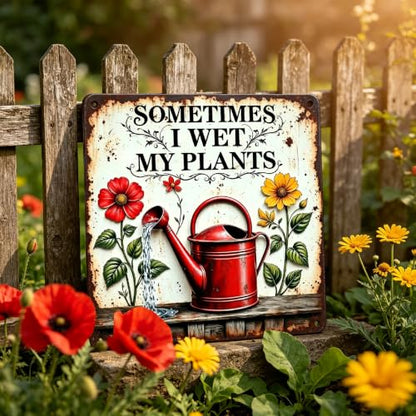 Funny Garden Signs Sometimes I Wet My Plants Sign 8x8 inch - color: TPH377-US