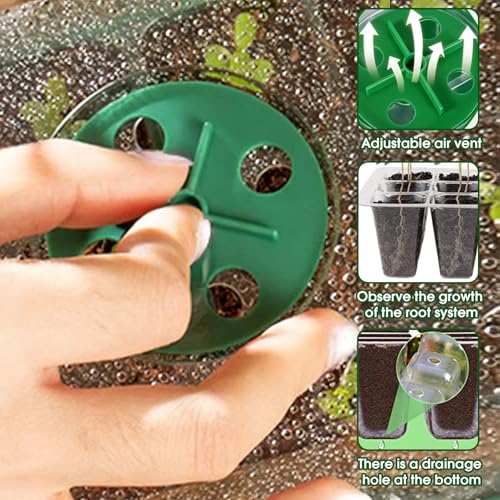 Seed Starter Tray with Grow Light, 6-Pack 72 Cell