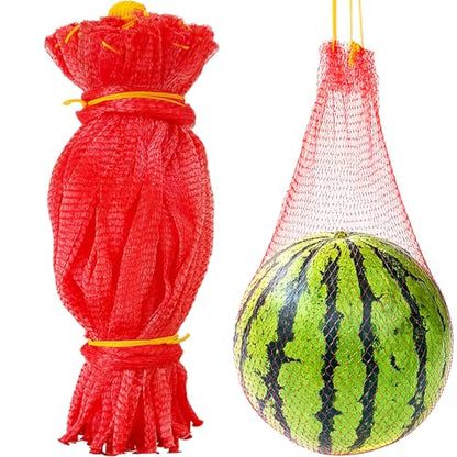 50 PCS Watermelon Nets,20 Inches Melon Hammock Red Onion Mesh Bags,Reusable Cantaloupes Hanging Mesh Bag with Drawstring for Trellis Vertical Garden Growing - size: 50 PCS 20 Inches Watermelon Nets