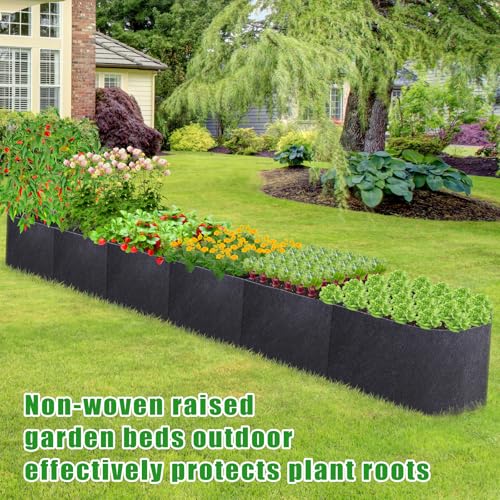 POILKMNI 12x2x1ft Oval Fabric Raised Garden Bed - size: 12x2x1ft Oval