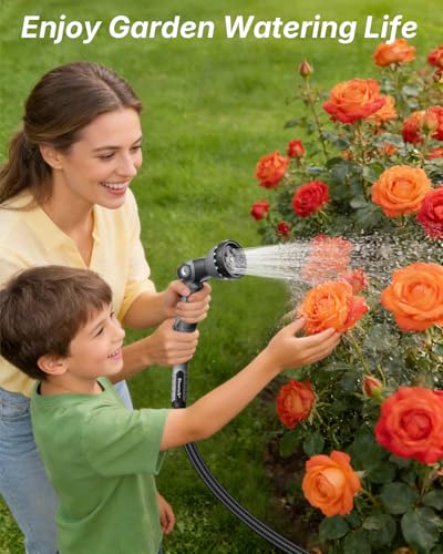 Garden Hose, 25FT Ultra Lightweight Water Hose with Spray Nozzle - size: 25FT HDPE